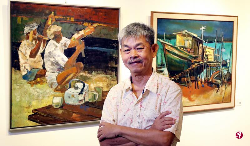 林天成的油画捕捉到上世纪七八十年代造船与修船业的变迁,以及印度工人工作的情景。 林天成的油画捕捉到上世纪七八十年代造船与修船业的变迁,以及印度工人工作的情景。