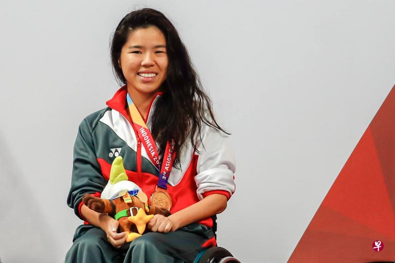 叶品秀以巨大优势夺得个人亚残运的首枚金牌。(取自新加坡团队面簿) 叶品秀以巨大优势夺得个人亚残运的首枚金牌。(取自新加坡团队面簿)