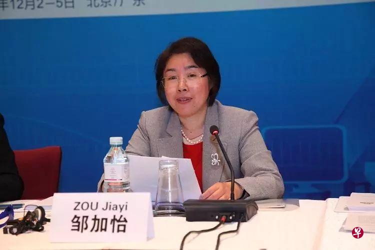 中国财政部副部长邹加怡在研讨会上阐述了“一带一路”倡议的内涵。(互联网) 中国财政部副部长邹加怡在研讨会上阐述了“一带一路”倡议的内涵。(互联网)