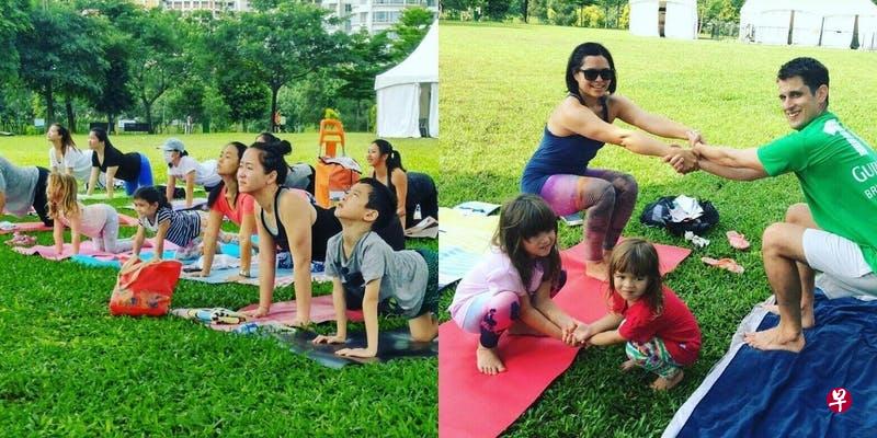 来临星期日,在绿意盎然的户外和家人一起练瑜伽。(Yoga Seeds提供) 来临星期日,在绿意盎然的户外和家人一起练瑜伽。(Yoga Seeds提供)