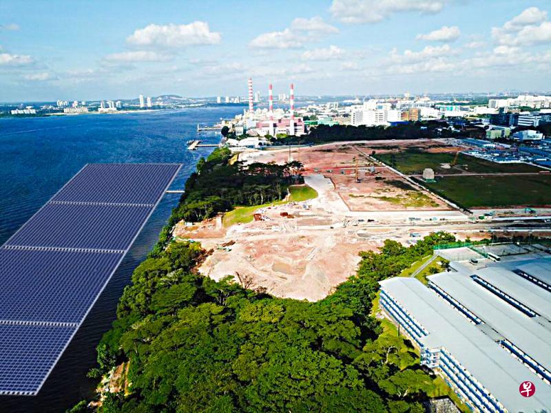 由本地太阳能业者星生能源集团建造的离岸浮动光伏系统,面积约5公顷,相当于五个足球场那么大。(星生能源集团提供构想图) 由本地太阳能业者星生能源集团建造的离岸浮动光伏系统,面积约5公顷,相当于五个足球场那么大。(星生能源集团提供构想图)