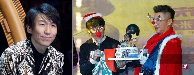 陈羽凡(左图)25日出席“羽泉20周年演唱会”发布会,和胡海泉(右图)搞怪扮圣诞老人。(互联网) 陈羽凡(左图)25日出席“羽泉20周年演唱会”发布会,和胡海泉(右图)搞怪扮圣诞老人。(互联网)