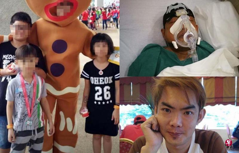 (左图)陈清源的家人只保留了三年前孩子的照片,如今三名孩子已14岁、10岁和9岁。(右图)38岁陈清源患上脓血症17年,今年初开始情况恶化,一年来进出医院八次。(受访者提供) (左图)陈清源的家人只保留了三年前孩子的照片,如今三名孩子已14岁、10岁和9岁。(右图)38岁陈清源患上脓血症17年,今年初开始情况恶化,一年来进出医院八次。(受访者提供)