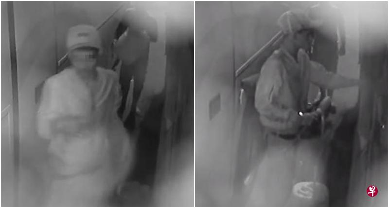 整个过程被罗厘的四台电眼拍下,图为两人用抽水泵,抽干罗厘柴油。(取自面簿) 整个过程被罗厘的四台电眼拍下,图为两人用抽水泵,抽干罗厘柴油。(取自面簿)