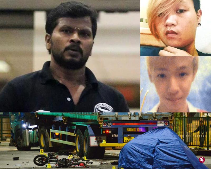 撞死王子权(右上图)和洪乙峰(右下图),拖车司机萨哈迪瓦(左图)判坐牢12周和吊销驾照五年。(档案照)。 撞死王子权(右上图)和洪乙峰(右下图),拖车司机萨哈迪瓦(左图)判坐牢12周和吊销驾照五年。(档案照)。