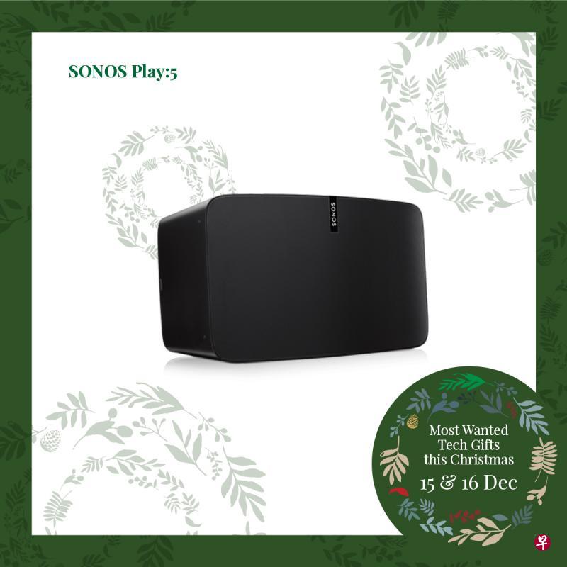 Sonos Play:5无线扬声器适用于大型房间和宽阔场地,能传递纯净、富有动感的音效。(商家提供) Sonos Play:5无线扬声器适用于大型房间和宽阔场地,能传递纯净、富有动感的音效。(商家提供)