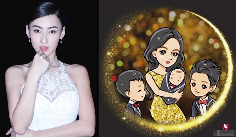 张柏芝PO出小儿子满月礼盒上的照片,她站在中间抱着“小王子”,Lucas和Quintus则一左一右守护他们。(翻摄张柏芝微博) 张柏芝PO出小儿子满月礼盒上的照片,她站在中间抱着“小王子”,Lucas和Quintus则一左一右守护他们。(翻摄张柏芝微博)