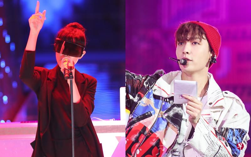 张艺兴(右图)要求楚晴摘下眼罩,遭婉拒。(互联网) 张艺兴(右图)要求楚晴摘下眼罩,遭婉拒。(互联网)