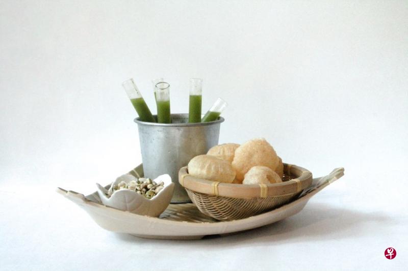 清爽可口的Chowpatty Ki Pani Puri。 清爽可口的Chowpatty Ki Pani Puri。