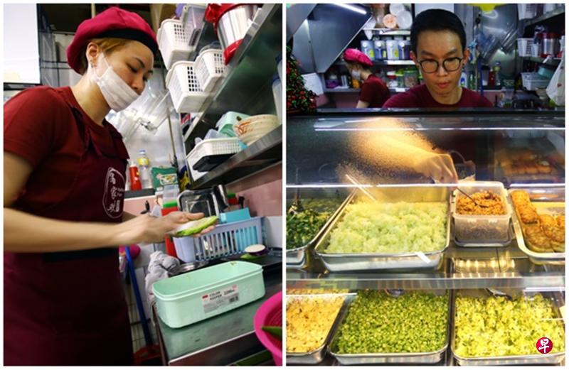 左图:余雯丽向妈妈学习自制酿豆腐。(萧紫薇摄影)右图:擂茶的每道食材准备起来都非常讲究。(萧紫薇摄影) 左图:余雯丽向妈妈学习自制酿豆腐。(萧紫薇摄影)右图:擂茶的每道食材准备起来都非常讲究。(萧紫薇摄影)