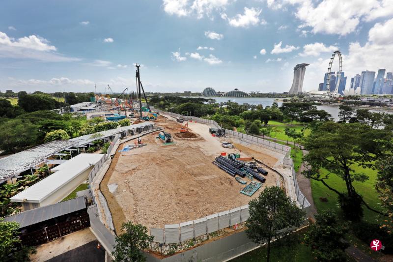 配合即将落户滨海东花园的建国元勋纪念堂，陆交局将把在该地段兴建的汤东线设施建筑改建为新的地铁站。（唐家鸿摄）
