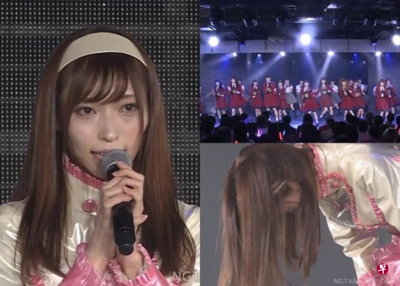 山口真帆在NGT48出道三周年纪念公演被要求鞠躬道歉,令外界替她抱不平。(互联网) 山口真帆在NGT48出道三周年纪念公演被要求鞠躬道歉,令外界替她抱不平。(互联网)