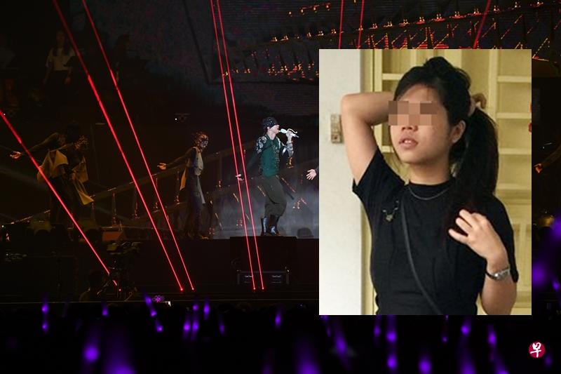 23岁女郎冯思敏（小图）网上假卖林俊杰演唱会、国庆庆典和F1赛车门票等，被判坐牢13个月。（档案照/取自面簿）