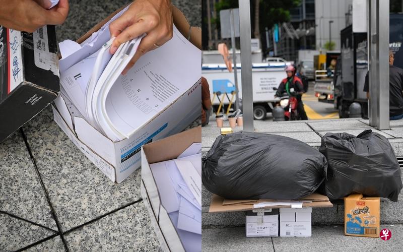 两箱未销毁文件包含1000万元的贷款申请。(海峡时报) 两箱未销毁文件包含1000万元的贷款申请。(海峡时报)