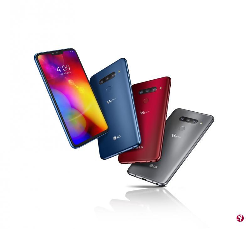 LG V40 ThinQ有灰、蓝、红三种颜色供消费者选择。(厂商提供) LG V40 ThinQ有灰、蓝、红三种颜色供消费者选择。(厂商提供)