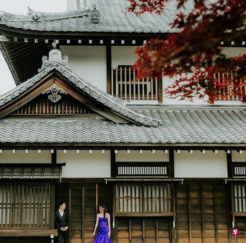 吴伟豪和妻子在北海道拍摄的婚纱照。(取自Instagram) 吴伟豪和妻子在北海道拍摄的婚纱照。(取自Instagram)