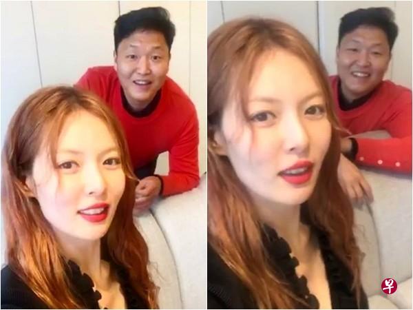 PSY(后)出现在泫雅的直播中,被发现消瘦许多。(IG图) PSY(后)出现在泫雅的直播中,被发现消瘦许多。(IG图)