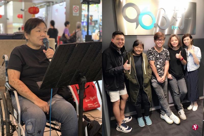 两周前,电台96.3好FM DJ丽仪和国贤邀请唐玉璇与两位街头演唱组合的成员上电台接受访问(右图)。左为唐玉璇两年前在街头演唱时的照片。 两周前,电台96.3好FM DJ丽仪和国贤邀请唐玉璇与两位街头演唱组合的成员上电台接受访问(右图)。左为唐玉璇两年前在街头演唱时的照片。