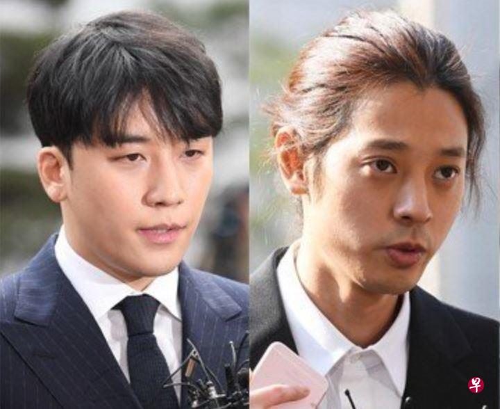 胜利(左)和郑俊英都是“淫魔群组”成员。(互联网) 胜利(左)和郑俊英都是“淫魔群组”成员。(互联网)