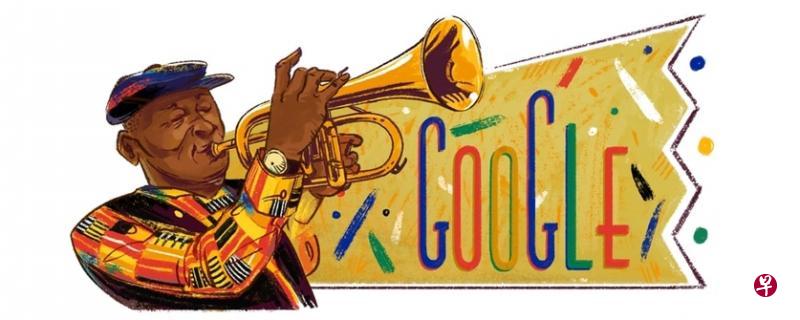 谷歌涂鸦追念南非爵士乐手休·马斯盖拉。 谷歌涂鸦追念南非爵士乐手休·马斯盖拉。
