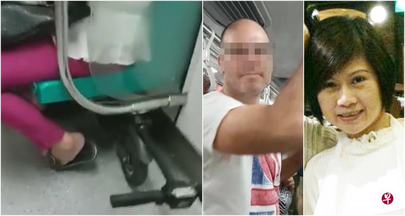 前女艺人纪秋香指洋汉(图中)在推挤过程中触碰到她的胸部,质问他后也没道歉。(受访者提供) 前女艺人纪秋香指洋汉(图中)在推挤过程中触碰到她的胸部,质问他后也没道歉。(受访者提供)