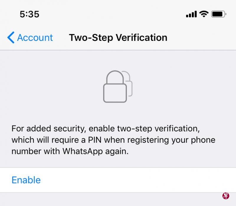 点击“两步验证”,选择“启用”。 点击“两步验证”,选择“启用”。