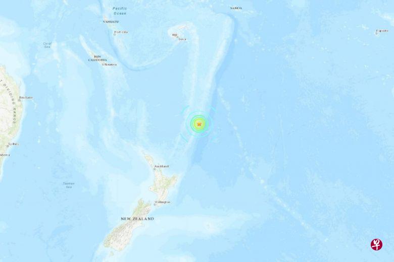 地震发生在新西兰克马德克群岛(Kermadec Islands)附近的海域。(图/美国地质调查局) 地震发生在新西兰克马德克群岛(Kermadec Islands)附近的海域。(图/美国地质调查局)
