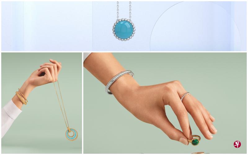 (上)闪耀金质与璀璨钻石将Perlée diamonds系列。下为Perlée couleurs系列。 (上)闪耀金质与璀璨钻石将Perlée diamonds系列。下为Perlée couleurs系列。