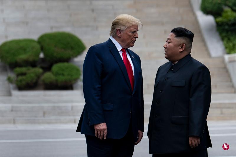 6月30日,特朗普与金正恩在板门店进行了第三次会晤。(法新社) 6月30日,特朗普与金正恩在板门店进行了第三次会晤。(法新社)