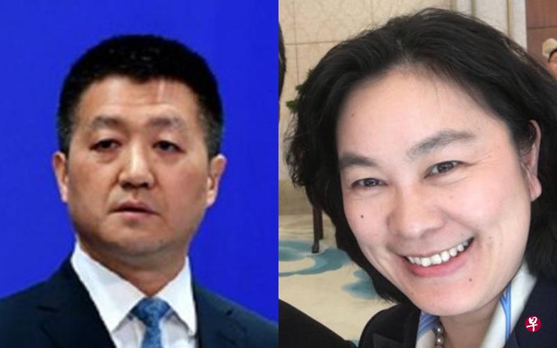 陆慷(左)的下一站是中国外交部北美大洋洲司,预计出任司长职务。华春莹则预计本月接任外交部新闻司司长。(互联网) 陆慷(左)的下一站是中国外交部北美大洋洲司,预计出任司长职务。华春莹则预计本月接任外交部新闻司司长。(互联网)
