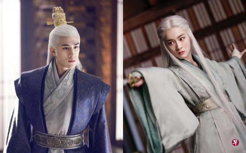 李治廷(左)和张雪迎的白发造型。(互联网) 李治廷(左)和张雪迎的白发造型。(互联网)