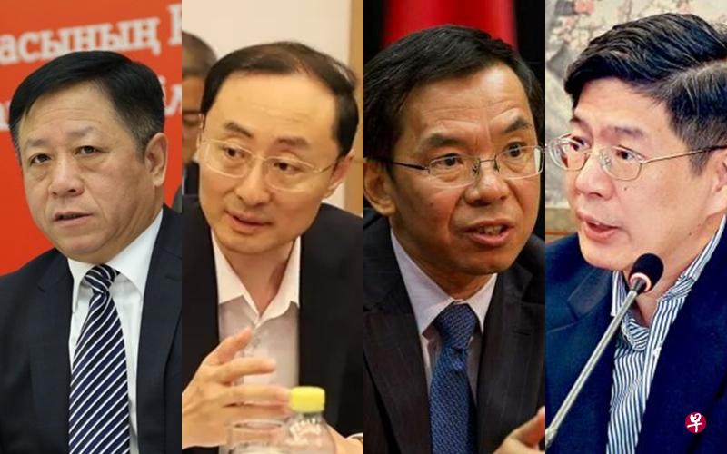 原副部长张汉晖(左起)将出任驻俄罗斯大使,政策规划司司长孙卫东出任驻印度大使,原驻加拿大大使卢沙野改为驻法国大使,外交部美大司司长丛培武则接替卢沙野职务。(互联网) 原副部长张汉晖(左起)将出任驻俄罗斯大使,政策规划司司长孙卫东出任驻印度大使,原驻加拿大大使卢沙野改为驻法国大使,外交部美大司司长丛培武则接替卢沙野职务。(互联网)