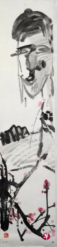 庄耿文水墨《抽象人物(一)》。(主办方提供) 庄耿文水墨《抽象人物(一)》。(主办方提供)