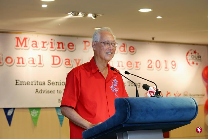 荣誉国务资政吴作栋今晚出席马林百列集选区国庆晚宴时,强调国家须有优秀的领导团队。(龙国雄摄) 荣誉国务资政吴作栋今晚出席马林百列集选区国庆晚宴时,强调国家须有优秀的领导团队。(龙国雄摄)