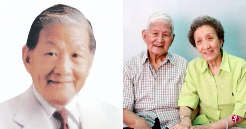 (左图)白言叔10多年前给自己选定了这张照片作为遗照。(右图)白言与妻子叶青鹣鲽情深73年,夫妇俩灵位于富贵山庄摆在一起。(受访者提供/档案照) (左图)白言叔10多年前给自己选定了这张照片作为遗照。(右图)白言与妻子叶青鹣鲽情深73年,夫妇俩灵位于富贵山庄摆在一起。(受访者提供/档案照)