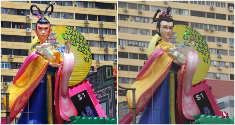 “整容”前的嫦娥(左图)“男子气概”太重,“整容”后五官线条柔美许多。(林国明摄) “整容”前的嫦娥(左图)“男子气概”太重,“整容”后五官线条柔美许多。(林国明摄)