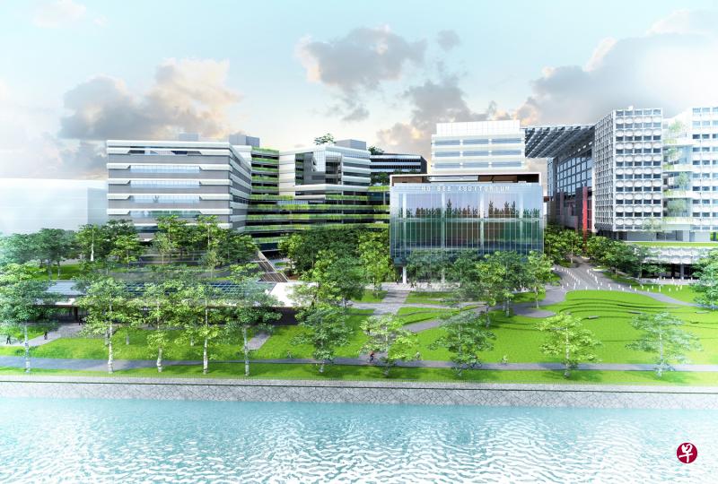 新加坡理工大学将是首个坐落在濒水区的大学，设施包括一座面向水滨景观的大礼堂，可用来举行大型表演和活动。（雅思柏设计事务所提供）