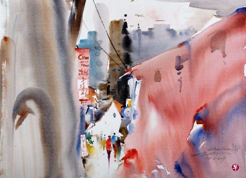 林辉忠《牛车水》(2019)。(主办方提供) 林辉忠《牛车水》(2019)。(主办方提供)