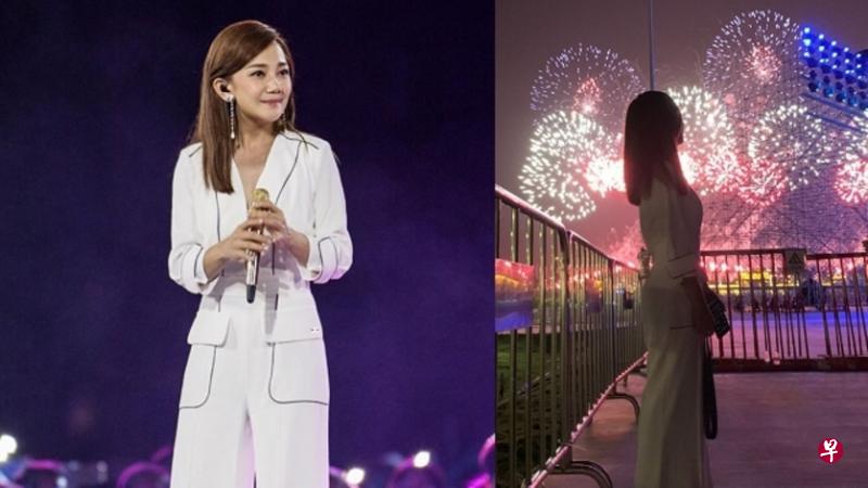 梁静茹中秋节登上央视舞台献唱。(微博图) 梁静茹中秋节登上央视舞台献唱。(微博图)