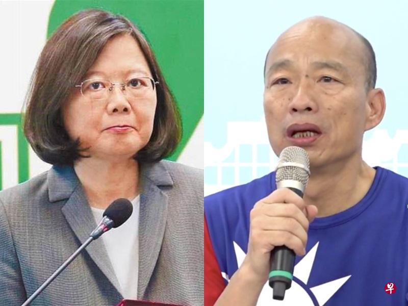 韩国瑜(右)向蔡英文(左)下战帖要辩两岸政策 反被呛应先为高雄市政辩护 韩国瑜(右)向蔡英文(左)下战帖要辩两岸政策 反被呛应先为高雄市政辩护