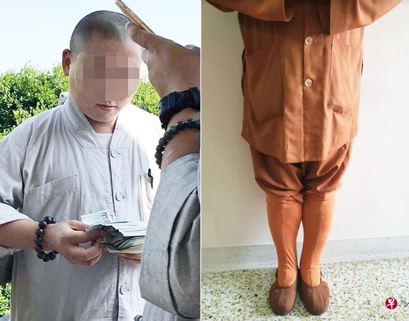 和尚每天都会剃头;和尚特定的服饰及鞋子,除非还俗,否则绝对不会穿便服或其他服饰。(受访者提供) 和尚每天都会剃头;和尚特定的服饰及鞋子,除非还俗,否则绝对不会穿便服或其他服饰。(受访者提供)