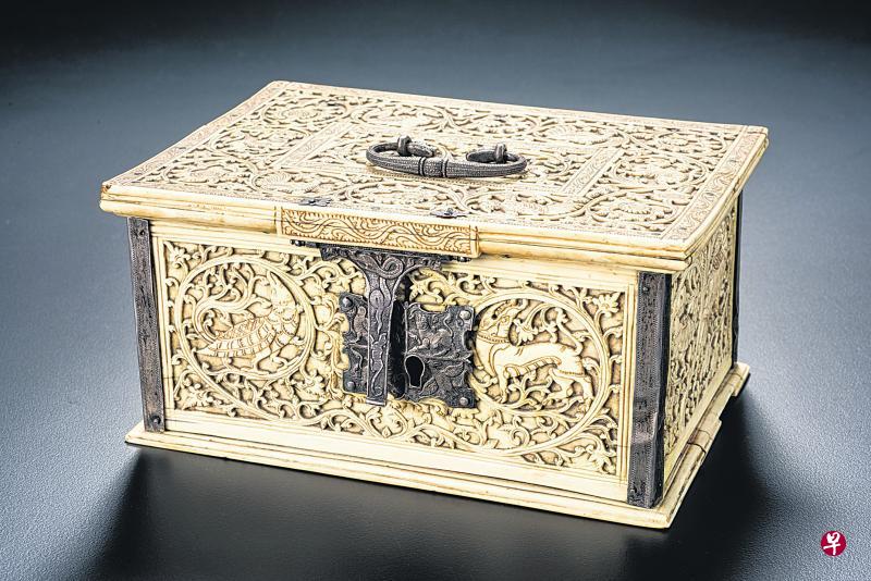 ○[URA]中国美術/乾隆年製/本象牙細密細工獅子火屋遊環