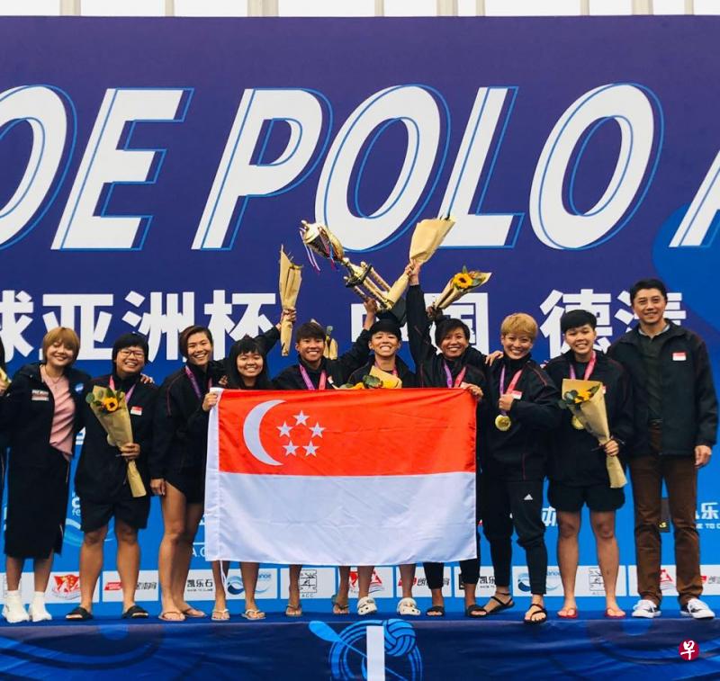 新加坡女队在2019年皮艇球亚洲杯赛中夺得冠军。(取自李智陞面簿) 新加坡女队在2019年皮艇球亚洲杯赛中夺得冠军。(取自李智陞面簿)