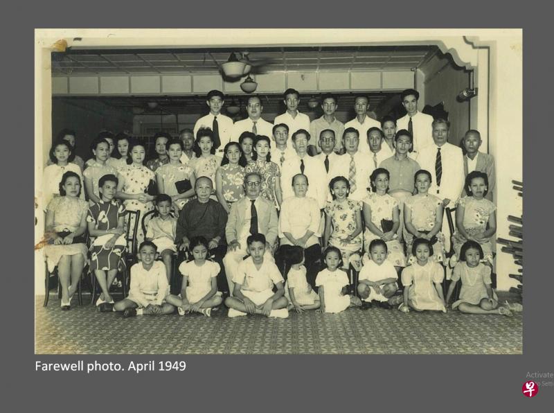 陈嘉庚回国前的合家照,摄于1949年4月。(陈佩仪提供 ) 陈嘉庚回国前的合家照,摄于1949年4月。(陈佩仪提供 )