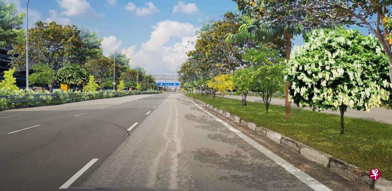 裕廊岛新栽种的树木将模仿森林的多层环境,种植在路旁和户外空间。(构想图由裕廊集团提供) 裕廊岛新栽种的树木将模仿森林的多层环境,种植在路旁和户外空间。(构想图由裕廊集团提供)