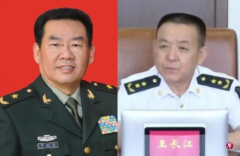 李凤彪(左)今年60岁,已出任战略支援部队司令。也是60岁的王长江(右),今年8月前后出任中部战区副司令兼参谋长。(互联网) 李凤彪(左)今年60岁,已出任战略支援部队司令。也是60岁的王长江(右),今年8月前后出任中部战区副司令兼参谋长。(互联网)