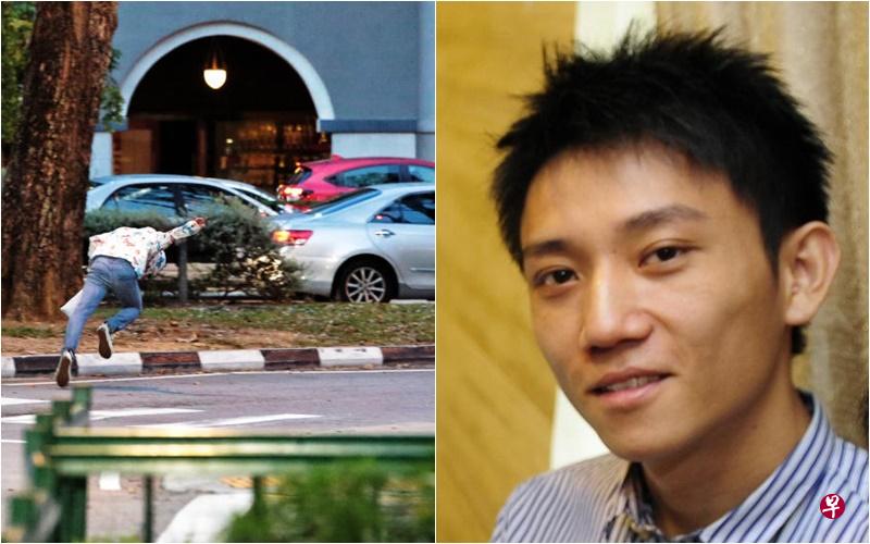 左:为了避开媒体,沈泰勇昨午逗留近两小时才换装离开,冲过马路时差点失足跌倒。(徐颖荃摄)右:沈泰勇因开车时用手机拍李毅鹏,昨天认罪。照片是他在2009年接受《海峡时报》访问时所摄。(档案照片) 左:为了避开媒体,沈泰勇昨午逗留近两小时才换装离开,冲过马路时差点失足跌倒。(徐颖荃摄)右:沈泰勇因开车时用手机拍李毅鹏,昨天认罪。照片是他在2009年接受《海峡时报》访问时所摄。(档案照片)