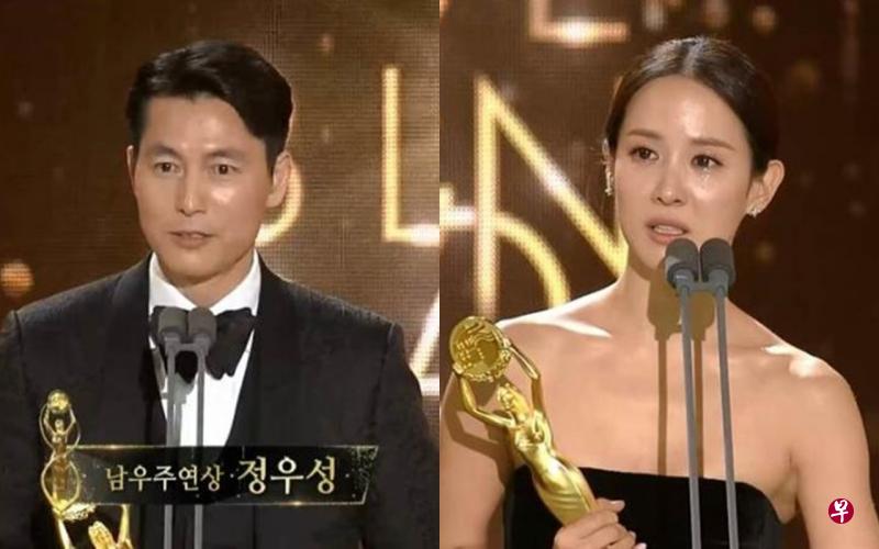 左图:郑雨盛以《证人》拿下青龙影帝。右图:赵茹珍落泪夺青龙影后。(互联网) 左图:郑雨盛以《证人》拿下青龙影帝。右图:赵茹珍落泪夺青龙影后。(互联网)