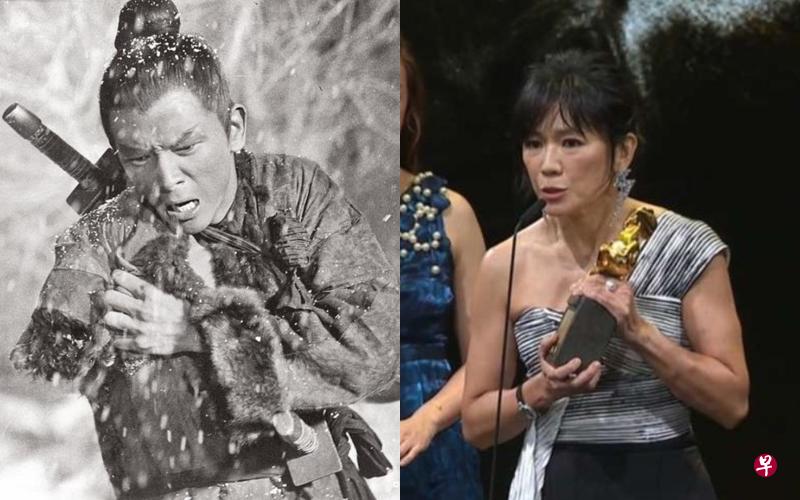 “独臂刀王”王羽(左起)的两名女儿王馨平及王加露代领终身成就奖。(互联网) “独臂刀王”王羽(左起)的两名女儿王馨平及王加露代领终身成就奖。(互联网)