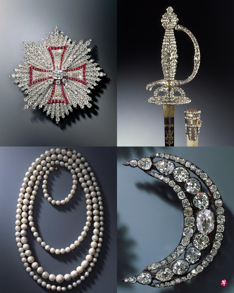 德累斯顿警方周一公布了失窃珠宝照片,这批18世纪珠宝具有极高的历史与文化价值,万一被盗匪熔化变现,对德国来说将是一大损失。(法新社) 德累斯顿警方周一公布了失窃珠宝照片,这批18世纪珠宝具有极高的历史与文化价值,万一被盗匪熔化变现,对德国来说将是一大损失。(法新社)